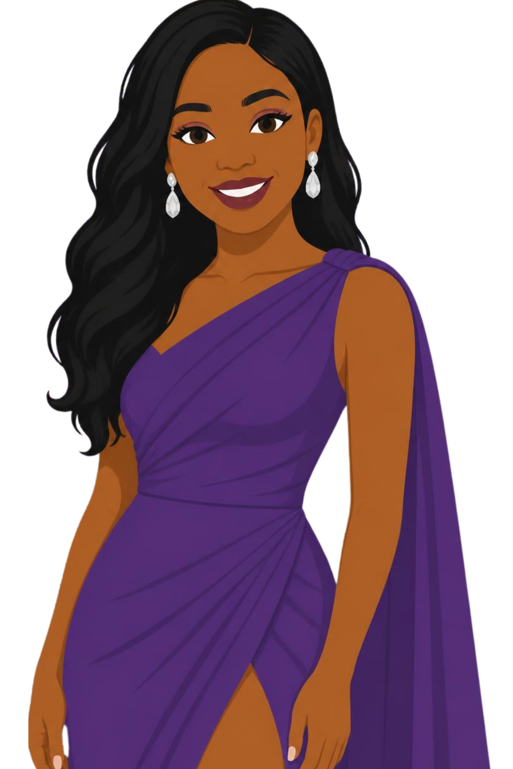 Woman in purple gown — dress code illustration